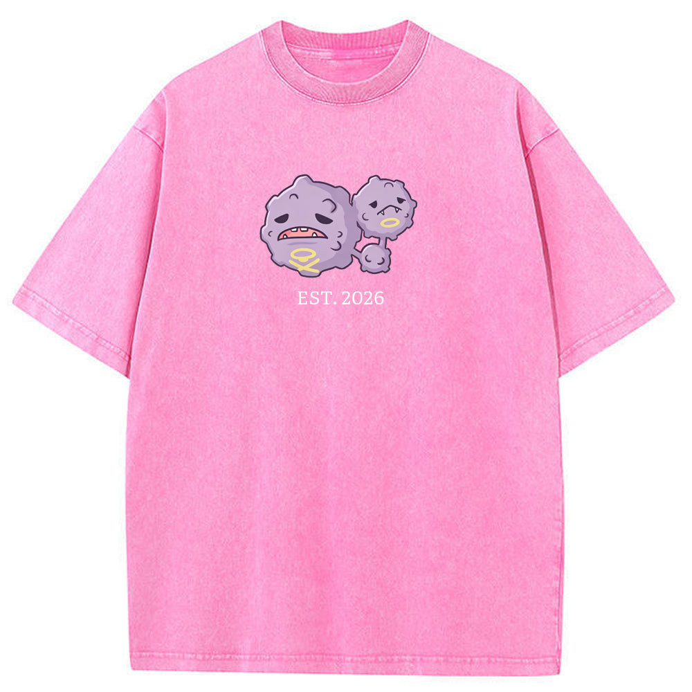 Cute Parent & Kid Weezing Vintage Washed T-Shirt