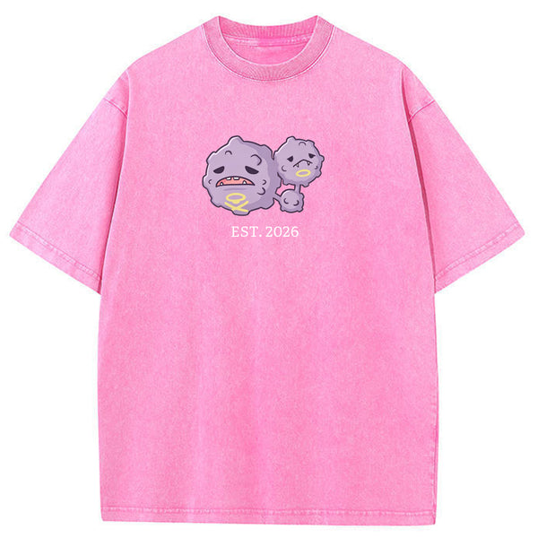 Cute Parent & Kid Weezing Vintage Washed T-Shirt