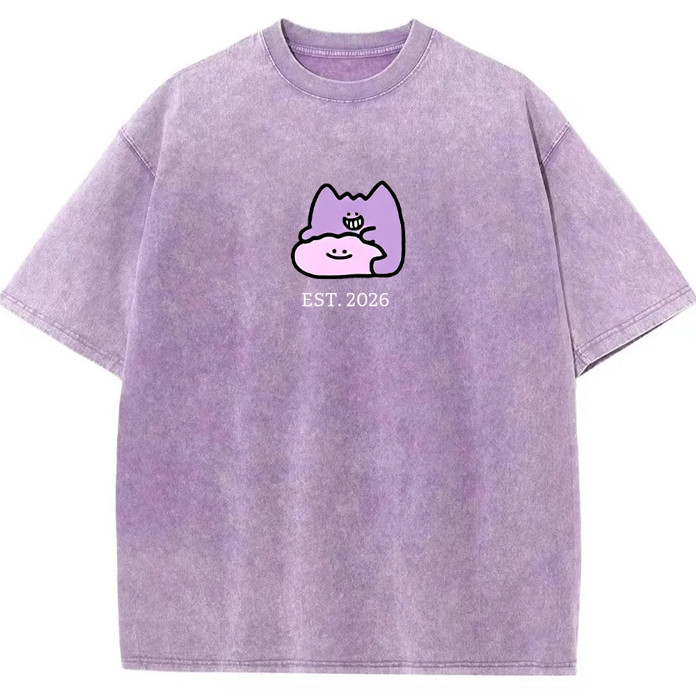Cute Parent & Kid Gastly Haunter Vintage Washed T-Shirt