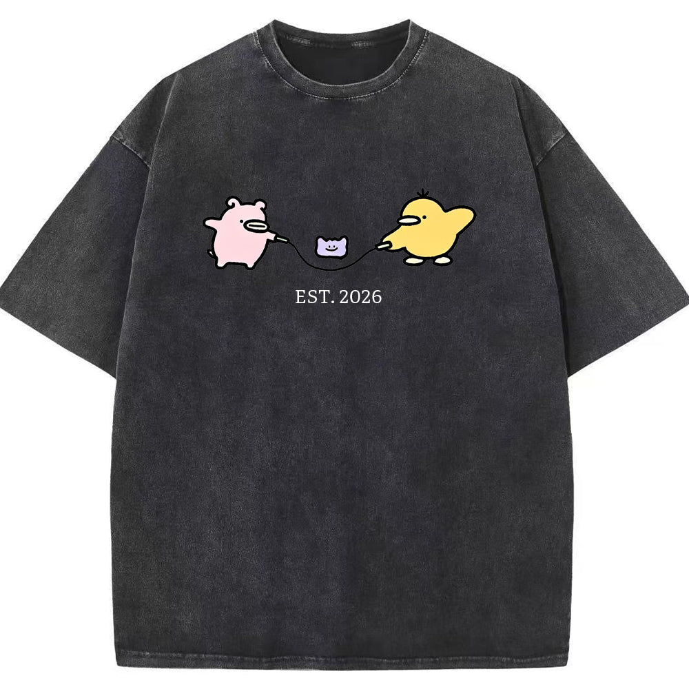 Cute Parent & Kid Ditto Vintage Washed T-Shirt