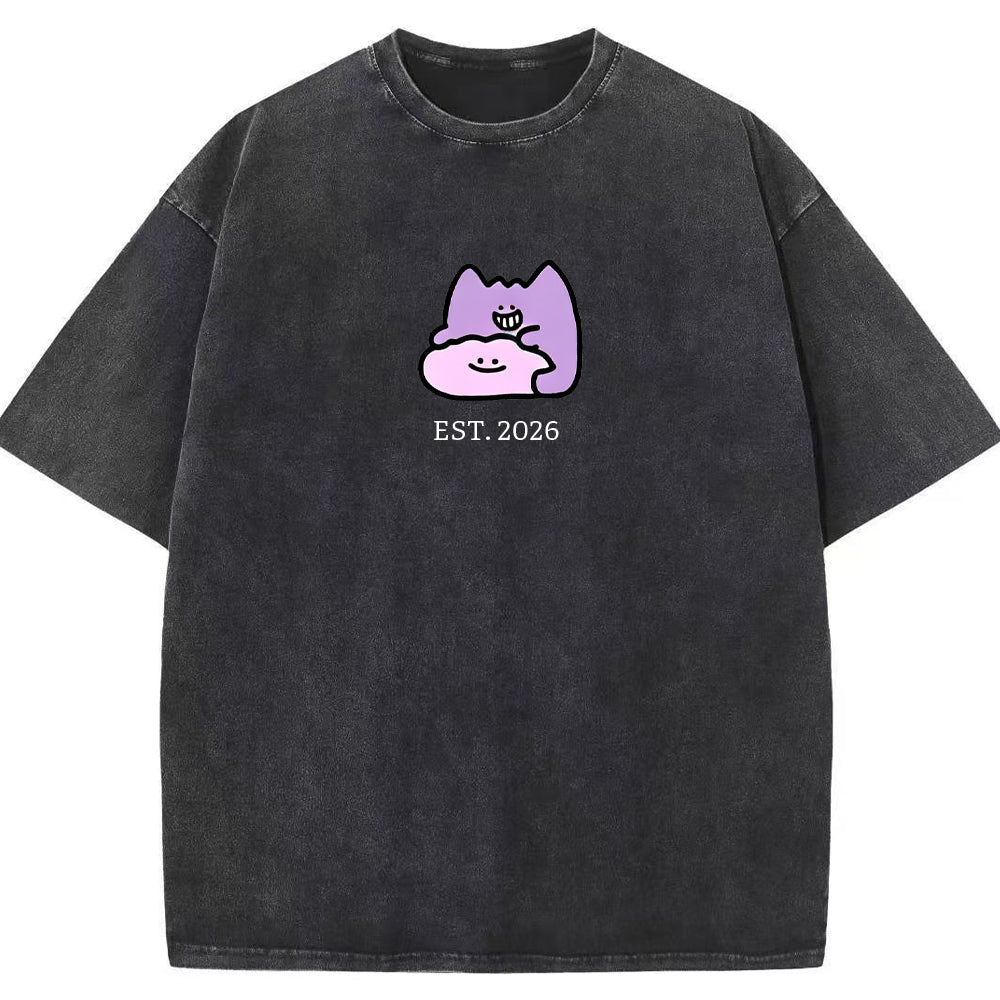 Cute Parent & Kid Gastly Haunter Vintage Washed T-Shirt Main image