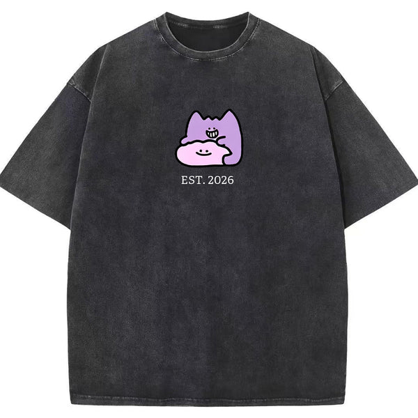 Cute Parent & Kid Gastly Haunter Vintage Washed T-Shirt