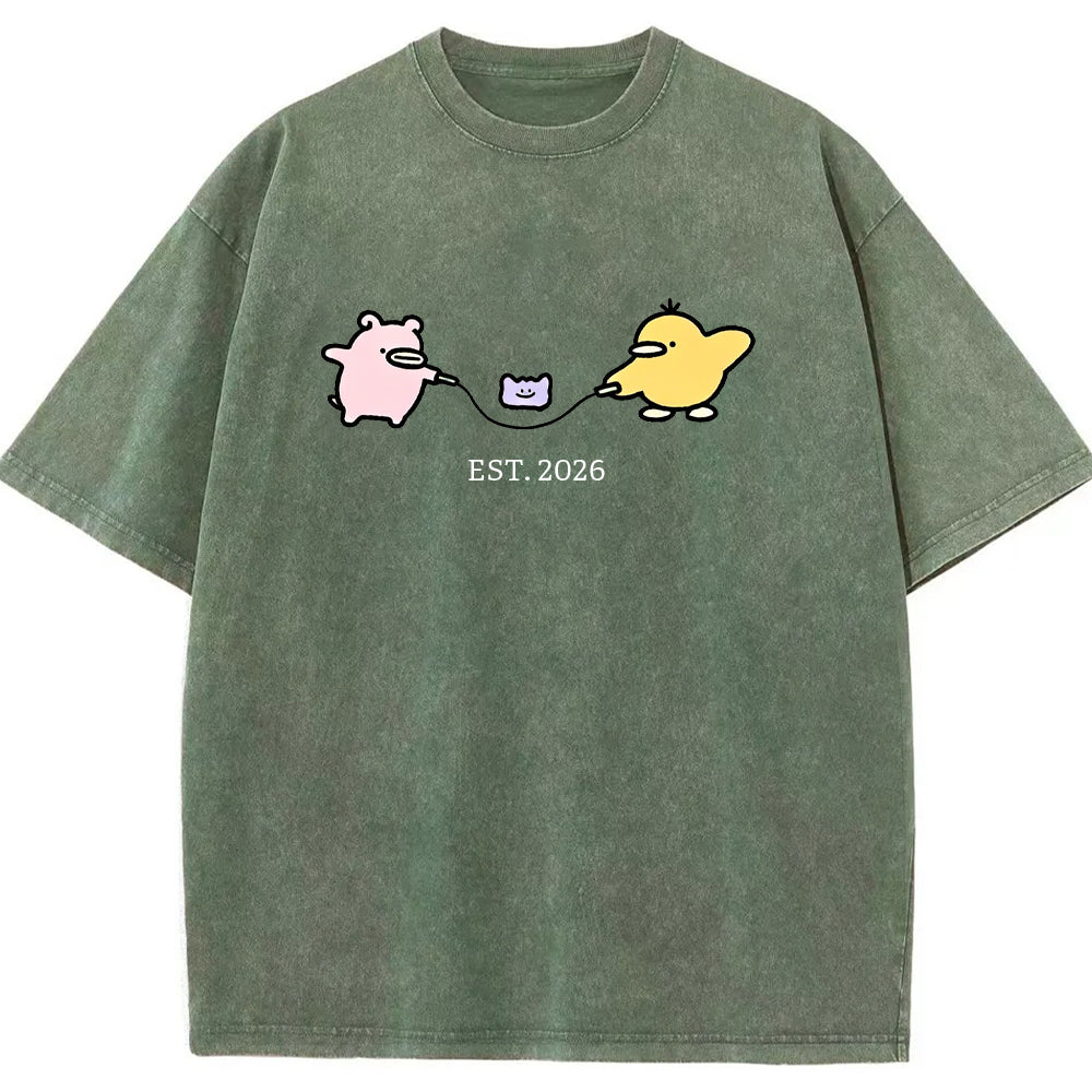 Cute Parent & Kid Ditto Vintage Washed T-Shirt
