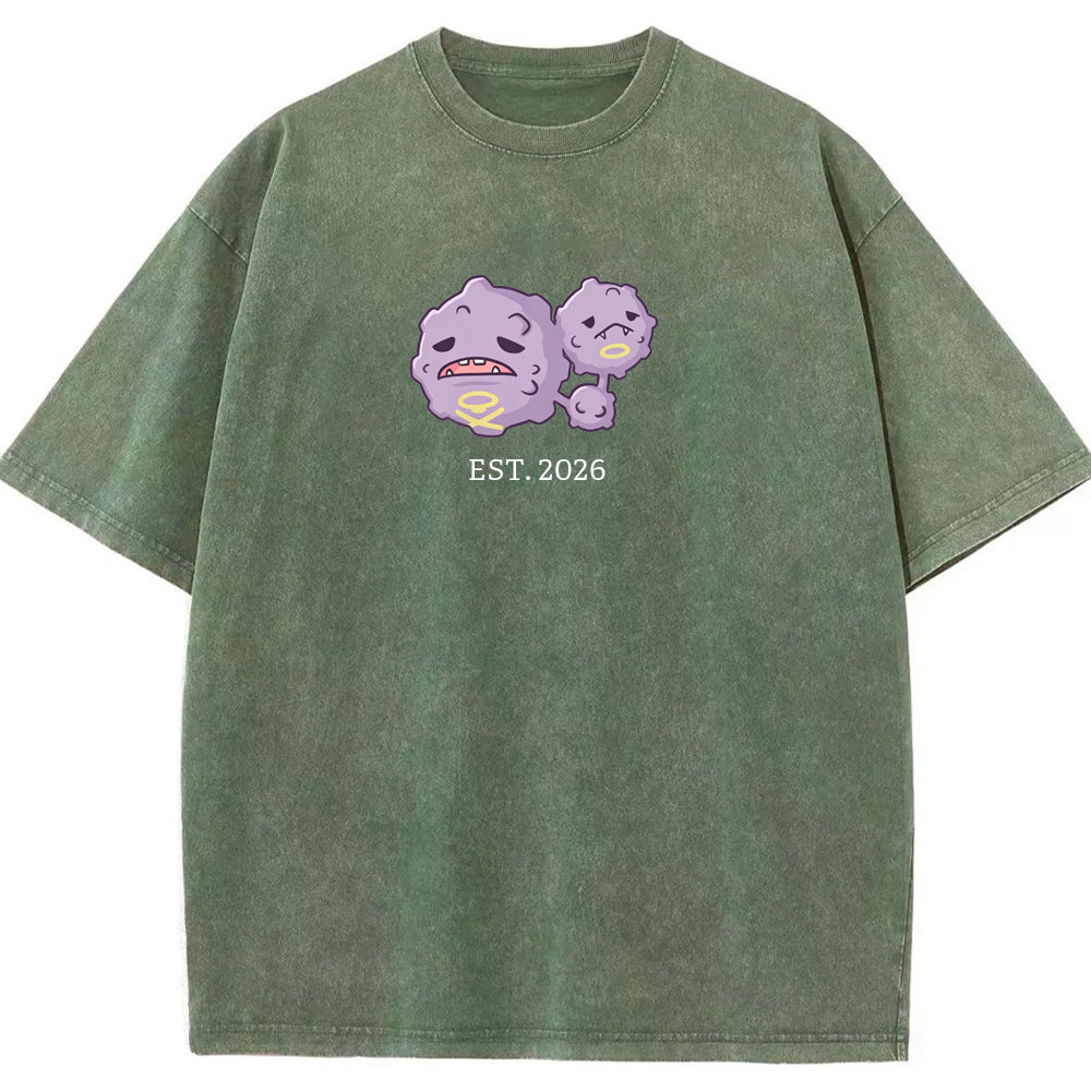 Cute Parent & Kid Weezing Vintage Washed T-Shirt
