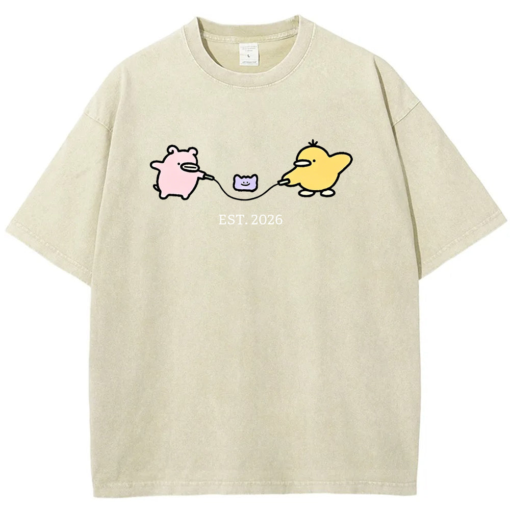 Cute Parent & Kid Ditto Vintage Washed T-Shirt