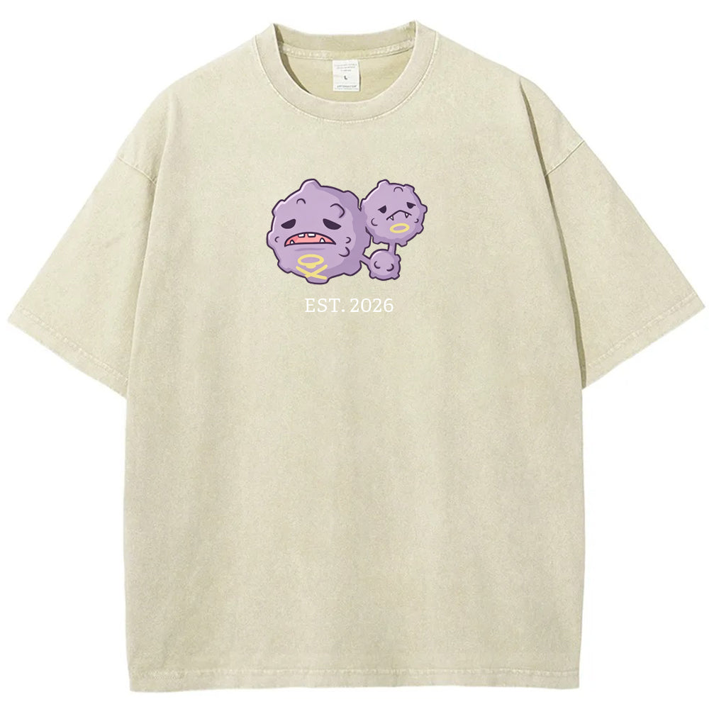 Cute Parent & Kid Weezing Vintage Washed T-Shirt