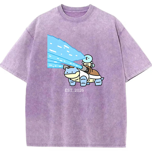 Cute Parent & Kid Blastoise Vintage Washed T-Shirt