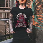 Meditation Skull Women Round Neck Casual Short Sleeve T-Shirt
