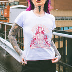 Meditation Skull Women Round Neck Casual Short Sleeve T-Shirt