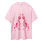 Meditation Skull Women Round Neck Casual Short Sleeve T-Shirt