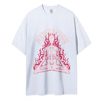Meditation Skull Women Round Neck Casual Short Sleeve T-Shirt