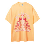 Meditation Skull Women Round Neck Casual Short Sleeve T-Shirt