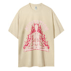 Meditation Skull Women Round Neck Casual Short Sleeve T-Shirt