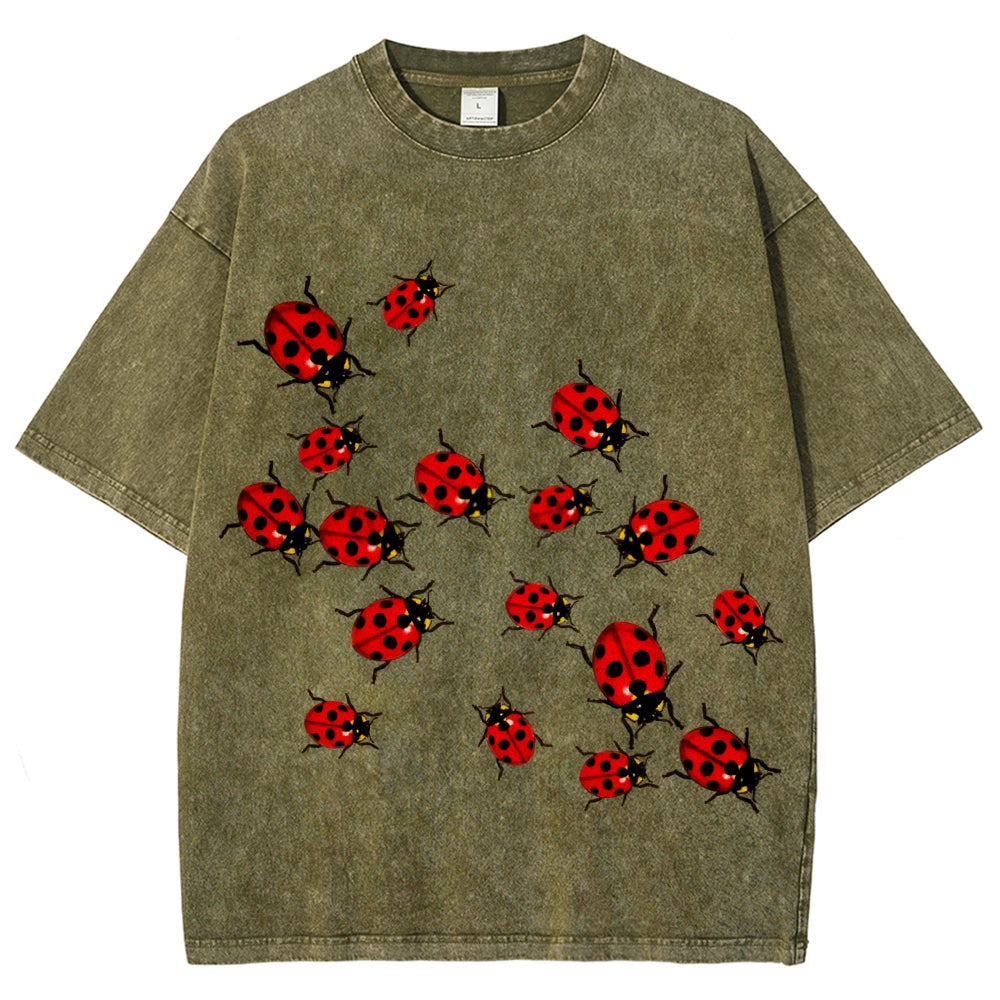 Ladybugs Unisex Vintage Washed Tee