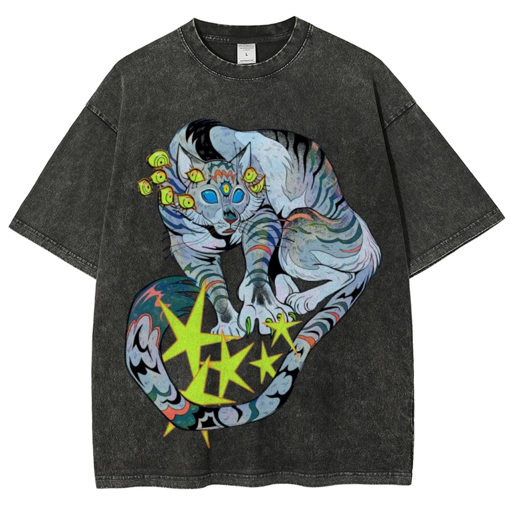 Warriors Cat Unisex Vintage Washed Tee Main image