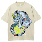 Warriors Cat Unisex Vintage Washed Tee