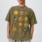 Sun Character Unisex Vintage Washed Tee