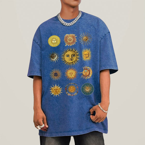 Sun Character Unisex Vintage Washed Tee