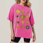 Sun Character Unisex Vintage Washed Tee