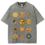 Sun Character Unisex Vintage Washed Tee
