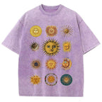 Sun Character Unisex Vintage Washed Tee
