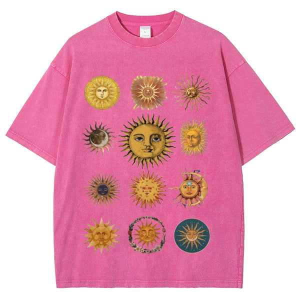Sun Character Unisex Vintage Washed Tee