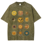 Sun Character Unisex Vintage Washed Tee