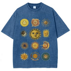 Sun Character Unisex Vintage Washed Tee
