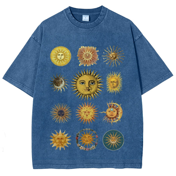 Sun Character Unisex Vintage Washed Tee