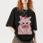 Clown Kitty Unisex Vintage Washed Tee