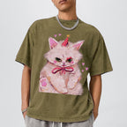 Clown Kitty Unisex Vintage Washed Tee