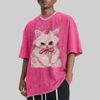 Clown Kitty Unisex Vintage Washed Tee