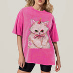 Clown Kitty Unisex Vintage Washed Tee