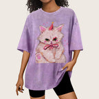 Clown Kitty Unisex Vintage Washed Tee