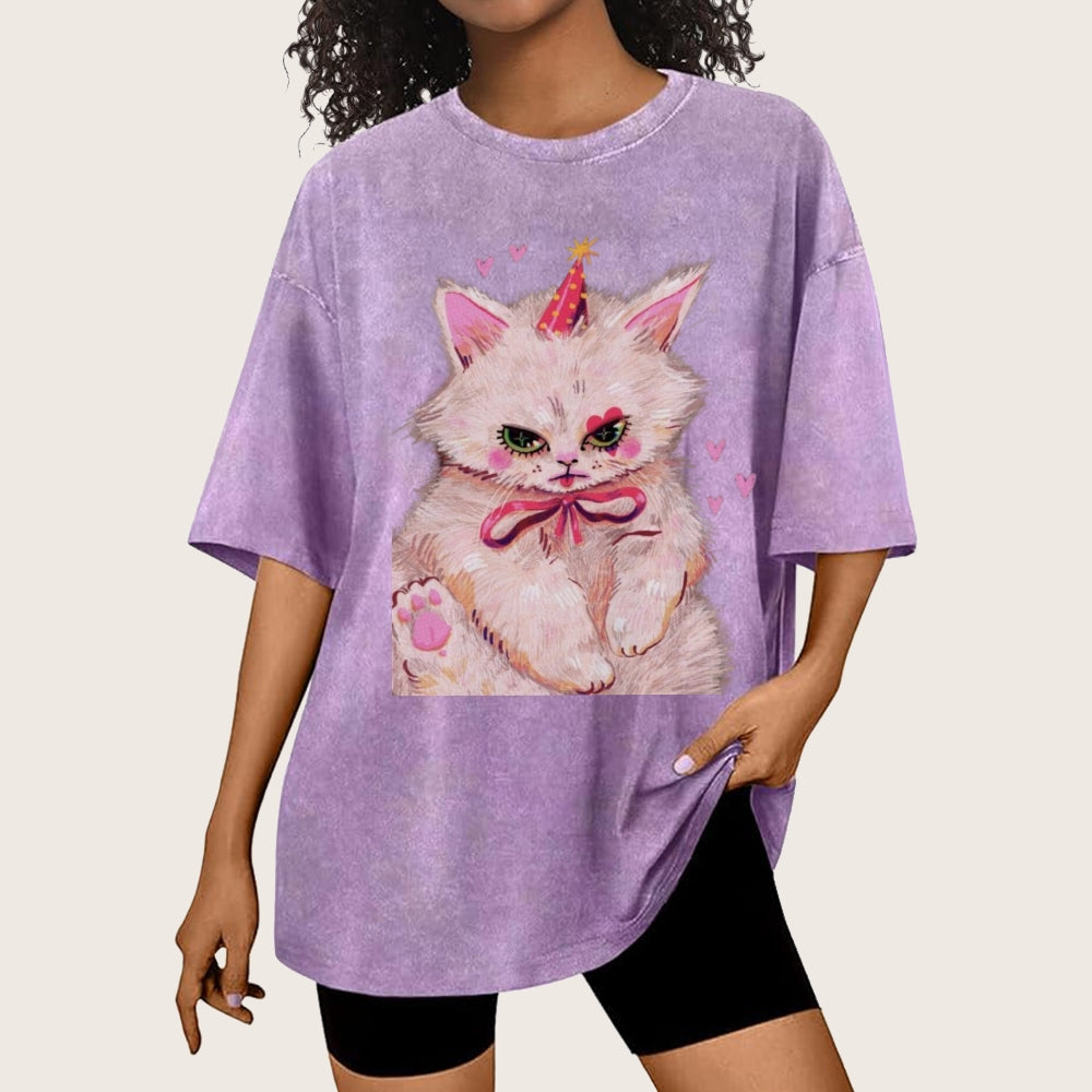 Clown Kitty Unisex Vintage Washed Tee