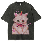 Clown Kitty Unisex Vintage Washed Tee