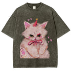 Clown Kitty Unisex Vintage Washed Tee