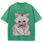Clown Kitty Unisex Vintage Washed Tee