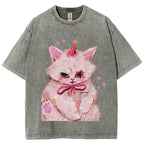 Clown Kitty Unisex Vintage Washed Tee