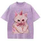 Clown Kitty Unisex Vintage Washed Tee