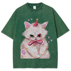 Clown Kitty Unisex Vintage Washed Tee