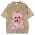 Clown Kitty Unisex Vintage Washed Tee