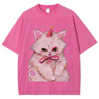 Clown Kitty Unisex Vintage Washed Tee