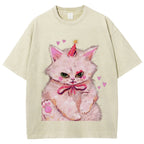 Clown Kitty Unisex Vintage Washed Tee