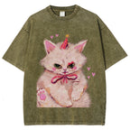 Clown Kitty Unisex Vintage Washed Tee