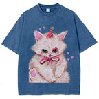 Clown Kitty Unisex Vintage Washed Tee