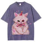 Clown Kitty Unisex Vintage Washed Tee