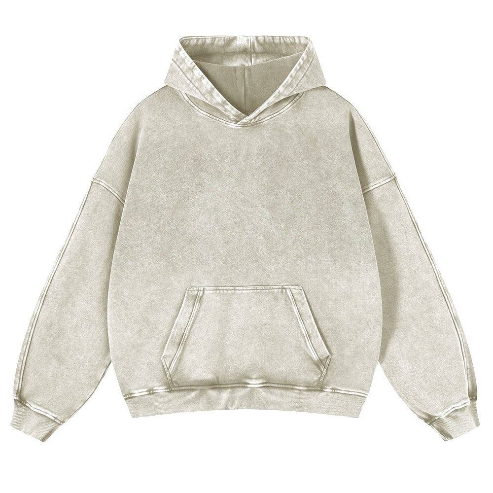 Sun And Moon Casual Washed Hoodie