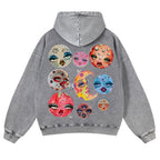 Sun And Moon Casual Washed Hoodie