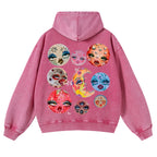Sun And Moon Casual Washed Hoodie